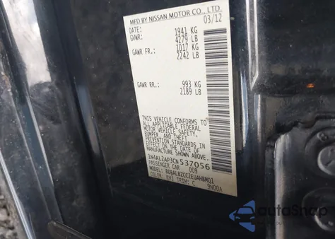 2012 Nissan Altima 2.5 S from USA, damaged, VIN 1N4AL2AP3CN537056